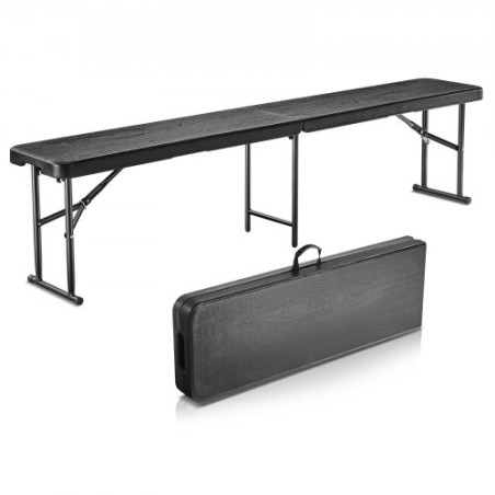 6FT Plastic Folding Bench Portable Outdoor Bench for Picnic Camping Garden