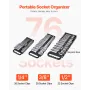 Portable Socket Organizer Tray, 3-Piece Metric & SAE Socket Organizer Set, 1/4'', 3/8'' and 1/2'' Heavy-Duty Socket Holder with 