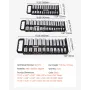 Portable Socket Organizer Tray, 3-Piece Metric & SAE Socket Organizer Set, 1/4'', 3/8'' and 1/2'' Heavy-Duty Socket Holder with 