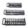 Portable Socket Organizer Tray, 3-Piece Metric & SAE Socket Organizer Set, 1/4'', 3/8'' and 1/2'' Heavy-Duty Socket Holder with 