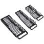 Portable Socket Organizer Tray, 3-Piece Metric & SAE Socket Organizer Set, 1/4'', 3/8'' and 1/2'' Heavy-Duty Socket Holder with 
