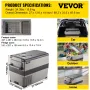 Portable Small Car Freezer 45L Mini Car Freezer Refrigerator 45W Car Fridge Cooler 12V Fridge Freezer AC/DC Portable Freezer Por