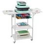 Heat Press Table, 3 Tier Movable Heat Press Stand, Foldable Heat Transfer Machine Stand with Wheels and Vinyl Roll Holder, Rolli
