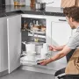 Swing Right Blind Corner Cabinet, Pull Out Organizer for 36 inch Width Blind Cabinet, 2 Tier Height Adjustable Swing Tray, Soft 