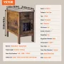 Farmhouse End Table Night Stand med USB Ports & Outlets 3 Tiers