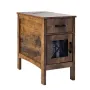 Farmhouse End Table Night Stand med USB Ports & Outlets 3 Tiers