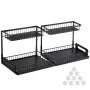 2 Tier Pull Out Cabinet Organizer(10.7"W x 14.2"D ), Under Sink Organizer and Storage, Slide Out Drawer Cabinet Organizer, Wire 