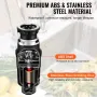 Garbage Disposal 1/2 HP Continuous Food Waste Disposer 3820 RPM EZ Connect