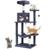 Cat Tree 56.2" Cat Tower with Cat Condo Sisal Scratching Post Dark Grey