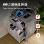 Farmhouse End Table Square Night Stand med USB & Outlets Set