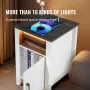 Farmhouse End Table Night Stand med USB Outlets LED LYS SET AF