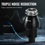 Garbage Disposal 3/4 HP Continuous Food Waste Disposer 3600 RPM 3-Bolt