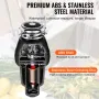Garbage Disposal 3/4 HP Continuous Food Waste Disposer 3600 RPM 3-Bolt