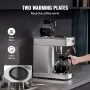 12 Cups Commercial Drip Coffee Maker, Coffee Maker Machine with 2 Glass Carafes and 2 Warmer Plates, Stainless Steel Pour Over C