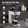 12 Cups Commercial Drip Coffee Maker, Coffee Maker Machine with 2 Glass Carafes and 2 Warmer Plates, Stainless Steel Pour Over C