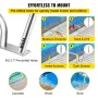 Pool Rail 48x36" Pool Railing 304 Stainless Steel 250LBS Load Capacity Silver Rustproof Pool Handrail Humanized Swimming Pool Ha