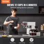 12 Cups Commercial Drip Coffee Maker, Coffee Maker Machine with 3 Glass Carafes and 3 Warmer Plates, Stainless Steel Pour Over C