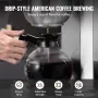 12 Cups Commercial Drip Coffee Maker, Coffee Maker Machine with 3 Glass Carafes and 3 Warmer Plates, Stainless Steel Pour Over C