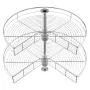 28" Kidney Shaped Chrome Corner Organizer, 360° Rotatble Kitchen Base Cabinet Blind Corner, 2 Tier Height Adjustable Storage Rac