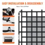 Cargo Net, 72 in x 57 in, Heavy Duty Truck Cargo Net for Truck Bed, 4 Adjustable Straps with Carabiners & S-Hooks, Wear-resistan