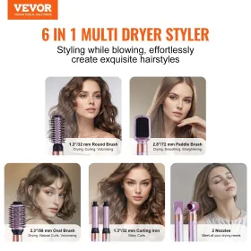 Hårtørrerbørste 6-i-1 Multi Hair Stylerâ til volumering af