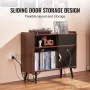 Record Player Stand with Power Outlet, Turntable Stand Holds Up to 350 Albums, Record Player Table with Vintage Vinyl Record Sto
