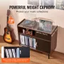 Record Player Stand 3-lags træpladsstativt skydedør Power Strip