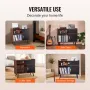 Record Player Stand with Power Outlet, Turntable Stand Holds Up to 350 Albums, Record Player Table with Vintage Vinyl Record Sto
