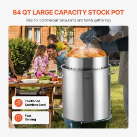84qt rustfrit stål lagerpot madlavning køkken sauce gryde med