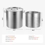 Stainless Steel Stockpot, 84 Quart Large Cooking Pots, Cookware Sauce Pot with Basket, Lid, and Handle, Heavy Duty Commercial Gr