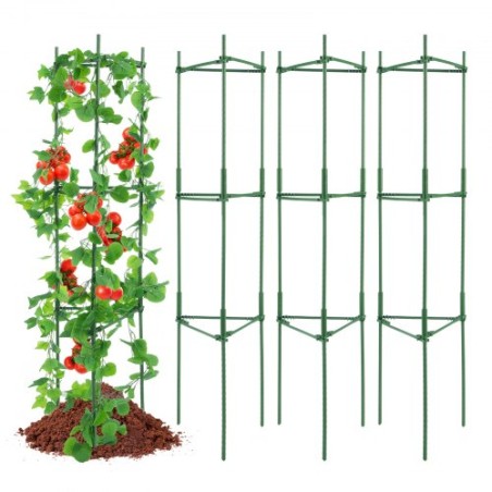 4 pakker tomatbure til have 63 "tomatplante stakes understøtter bur
