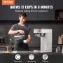 12 Cups Commercial Drip Coffee Maker, Coffee Maker Machine with Thermal Carafe to Keep Warm or Cold, Stainless Steel Pour Over C