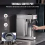 12 Cups Commercial Drip Coffee Maker, Coffee Maker Machine with Thermal Carafe to Keep Warm or Cold, Stainless Steel Pour Over C