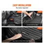 Automotive Floor Mats, Fits for Honda CR-V (Hybrid Models) 2017-2022, 3 pcs Front and 2nd Row Liners, All Weather Custom Fit TPE
