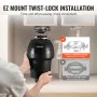 Garbage Disposal 1.25 HP Continuous Food Waste Disposer 4060RPM EZ Connect