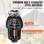 Garbage Disposal 1.25 HP Continuous Food Waste Disposer 4060RPM EZ Connect