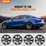 Wheel Rim Cover Hubcaps, 19 in, 2021-2023 Model Y Fully Fit Hubcap with Snap, Guard Tape & Valve Nozzle Hole, ABS & PC Hubcap wi