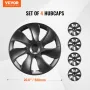 Wheel Rim Cover Hubcaps, 19 in, 2021-2023 Model Y Fully Fit Hubcap with Snap, Guard Tape & Valve Nozzle Hole, ABS & PC Hubcap wi