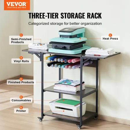 Heat Press Tabel 3Tier Movabel Varmepress Stand Foldbar med