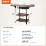 Heat Press Table, 3 Tier Movable Heat Press Stand, Foldable Heat Transfer Machine Stand with Wheels and Vinyl Roll Holder, Rolli