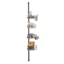 Shower Corner Caddy Tension Pole, 56" to 114" High, Multi-Functional Shower Tension Pole with Strong Load-Bearing Tray, Rust-Pro