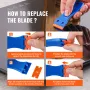 Plastic Razor Blade Scraper, 2PCS Scraper Tool, 120PCS Plastic Blades, Cleaning Scraper Remover for Stickers, Decals, Adhesive, 