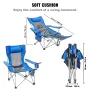 Reclining Camping Chair, 330 lbs Folding Camping Chair, 4 Position Load Portable Camping Chair with Footrest, Cup Holder, Side P