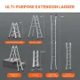 Telescoping Ladder A Frame, 15.5 FT Compact Aluminum Extension Ladder, Multi-Function Portable Collapsible RV Ladder, Telescopic