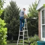Telescoping Ladder A Frame, 15.5 FT Compact Aluminum Extension Ladder, Multi-Function Portable Collapsible RV Ladder, Telescopic