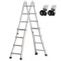 Telescoping Ladder A Frame, 15.5 FT Compact Aluminum Extension Ladder, Multi-Function Portable Collapsible RV Ladder, Telescopic