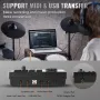 Electric Drum Set, 32 Drum Kits & 480 Sounds Electronic Drum Kit, USB MIDI Supported 10 in Quiet Mesh Snare Electric Drum Set wi