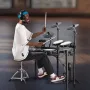 Electric Drum Set, 32 Drum Kits & 480 Sounds Electronic Drum Kit, USB MIDI Supported 10 in Quiet Mesh Snare Electric Drum Set wi