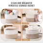 Cotton Rope Storage Basket 87L Woven Blanket Basket 558x558x355mm (20 x 20 x 14 in)