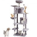 Cat Tree 68.5" Cat Tower with Cat Condos Sisal Scratching Post Light Grey